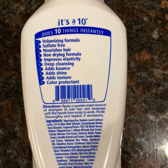 (1) New It’s a 10 Miracle Volumizing Shampoo -Sulfate Free - Picture 3 of 3